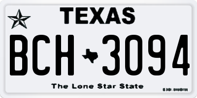 TX license plate BCH3094