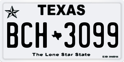 TX license plate BCH3099