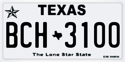 TX license plate BCH3100