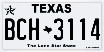TX license plate BCH3114