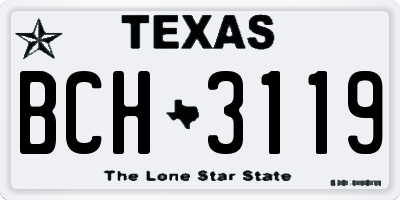 TX license plate BCH3119