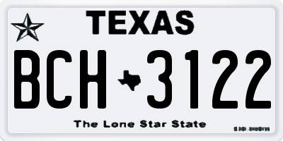 TX license plate BCH3122
