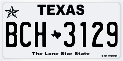 TX license plate BCH3129