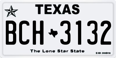 TX license plate BCH3132