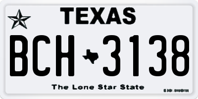 TX license plate BCH3138