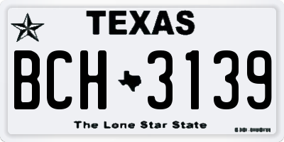 TX license plate BCH3139