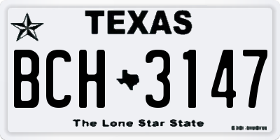 TX license plate BCH3147