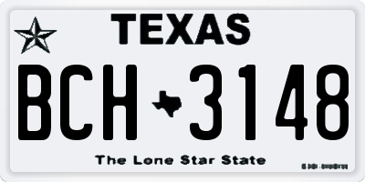 TX license plate BCH3148