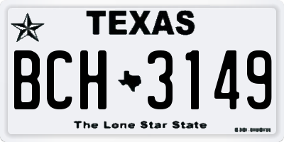 TX license plate BCH3149