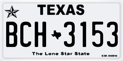 TX license plate BCH3153