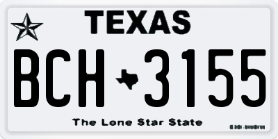 TX license plate BCH3155
