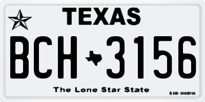 TX license plate BCH3156