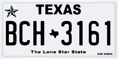TX license plate BCH3161