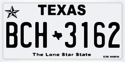 TX license plate BCH3162