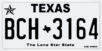 TX license plate BCH3164