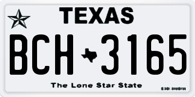 TX license plate BCH3165