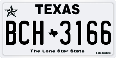 TX license plate BCH3166