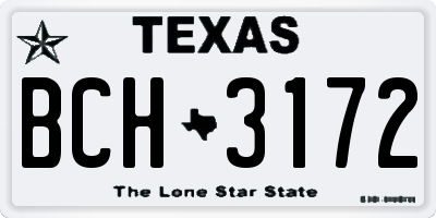 TX license plate BCH3172