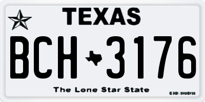 TX license plate BCH3176