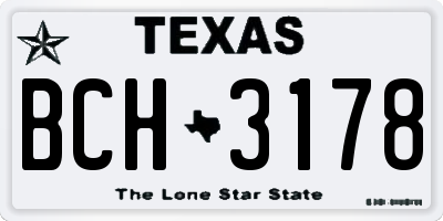 TX license plate BCH3178