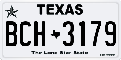 TX license plate BCH3179