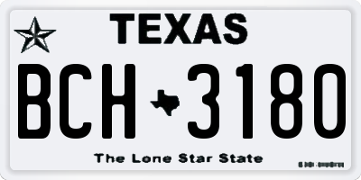 TX license plate BCH3180