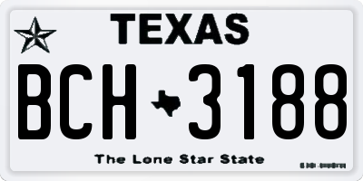 TX license plate BCH3188