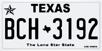 TX license plate BCH3192