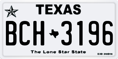 TX license plate BCH3196