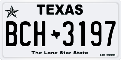 TX license plate BCH3197