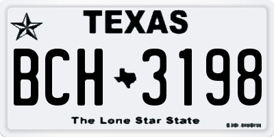 TX license plate BCH3198
