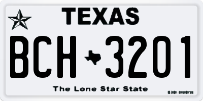 TX license plate BCH3201