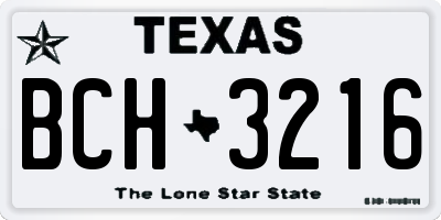TX license plate BCH3216