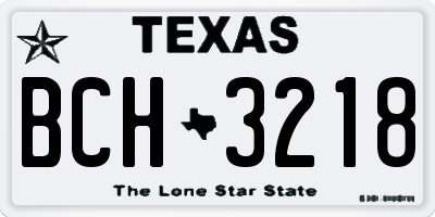 TX license plate BCH3218