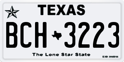 TX license plate BCH3223