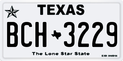TX license plate BCH3229
