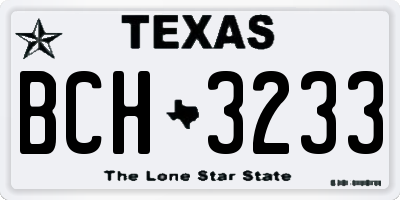 TX license plate BCH3233