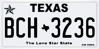 TX license plate BCH3236