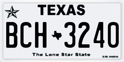 TX license plate BCH3240