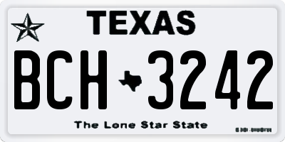 TX license plate BCH3242