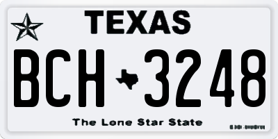 TX license plate BCH3248