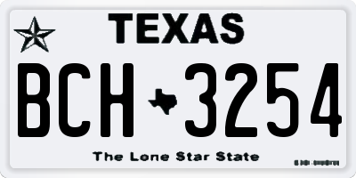 TX license plate BCH3254