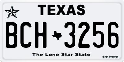 TX license plate BCH3256