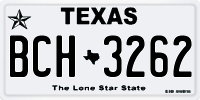 TX license plate BCH3262