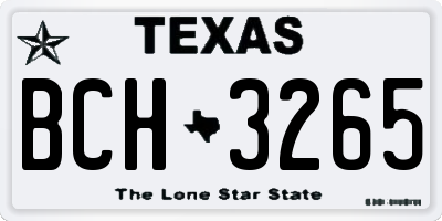 TX license plate BCH3265