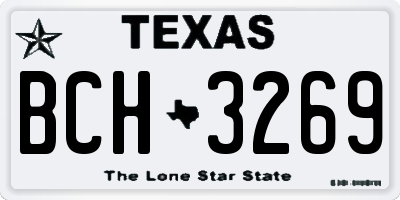 TX license plate BCH3269