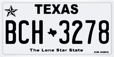 TX license plate BCH3278