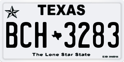 TX license plate BCH3283