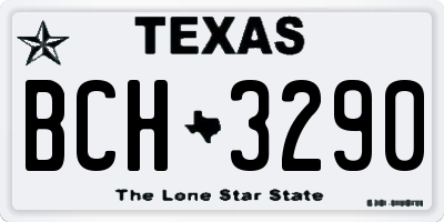 TX license plate BCH3290