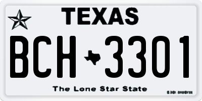 TX license plate BCH3301